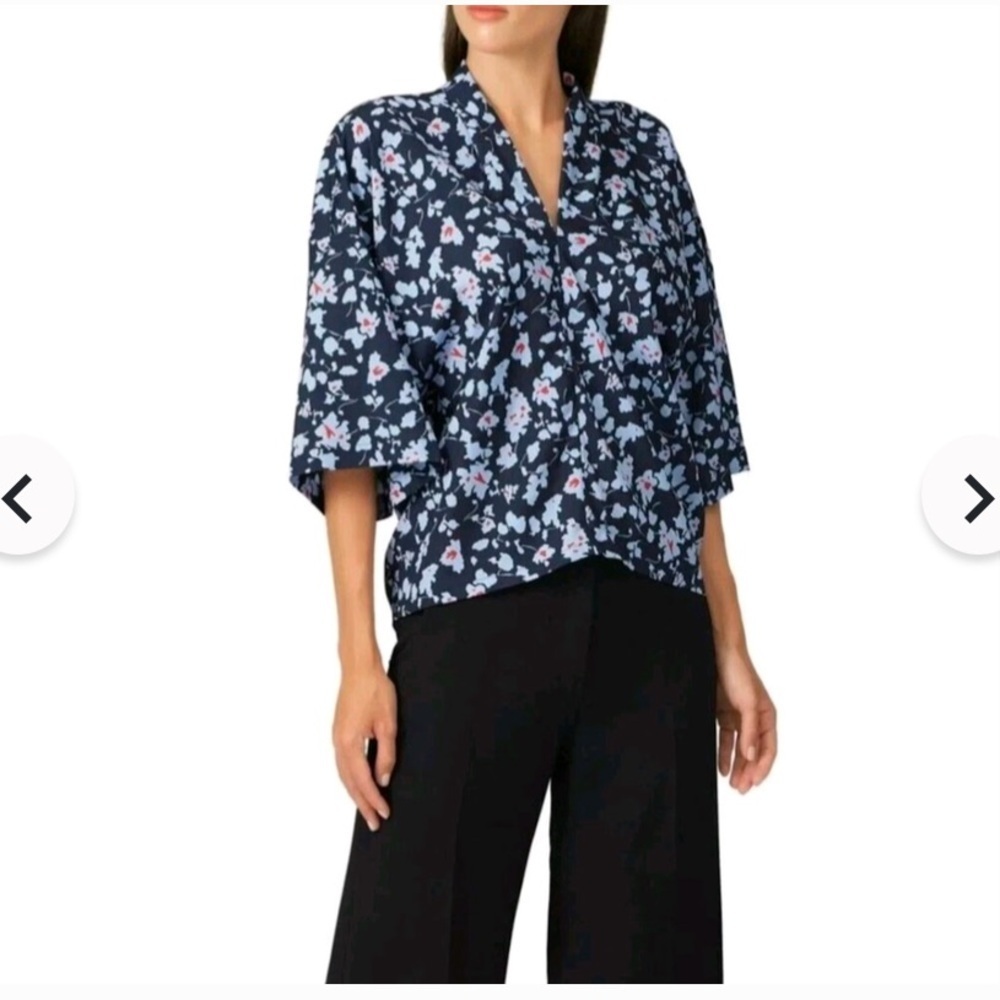 New Derek lam floral kimono square blouse $400 spring designer top casual formal